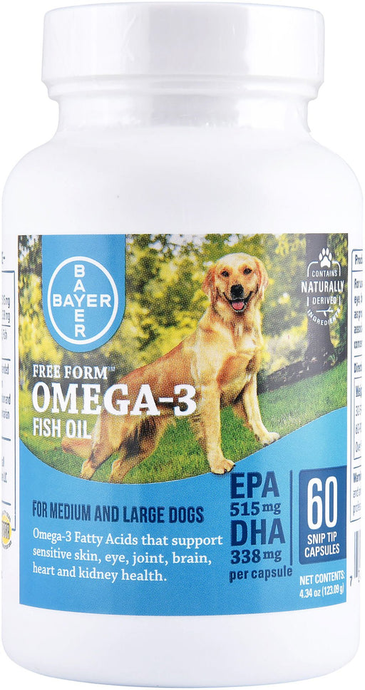 Free Form Omega - 3 Fish Oil Capsules, Med & Large Dogs - Jeffers - Animal Health & Wellness > Joint Health