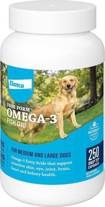 Free Form Omega - 3 Fish Oil Snip Tip Capsules - E82T - 250 ct - Med & Large Dogs - 3