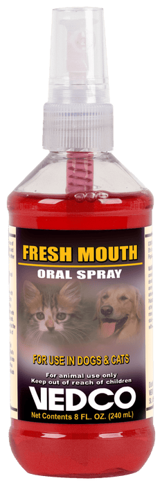Fresh Mouth Oral Spray, 8 oz – Dental Care for Dogs & Cats, Peppermint Flavor - WVDP - 8 oz - 1