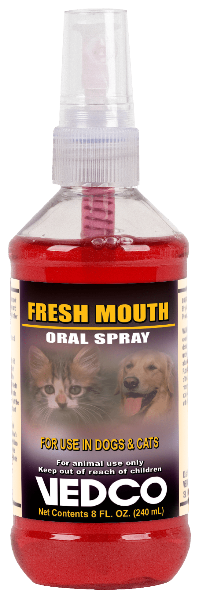 Fresh Mouth Oral Spray, 8 oz – Dental Care for Dogs & Cats, Peppermint Flavor - WVDP - 8 oz - 1
