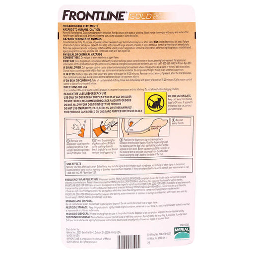 Frontline Gold 5 - 22 lbs, Single - Jeffers - Animal Health & Wellness > Flea & Tick Control