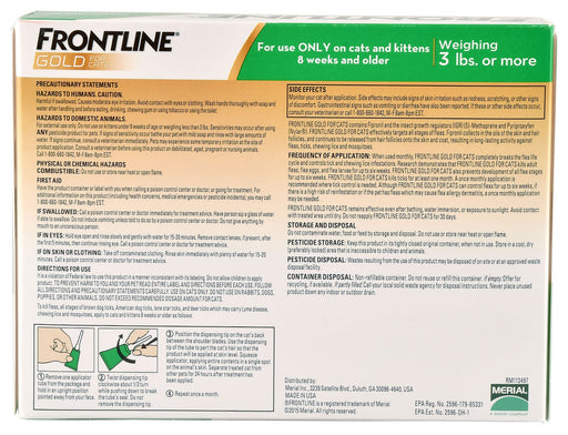 Frontline Gold for Cats, 6 - pk - Jeffers - Animal Health & Wellness > Flea & Tick Control