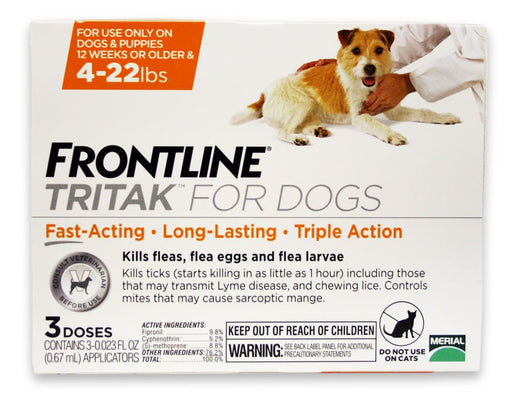 Frontline Tritak Dog/Puppy, 3 Month - 004TRTK-4-22 - 3 pk (3 Month Supply) - 4 - 22 lbs - 1