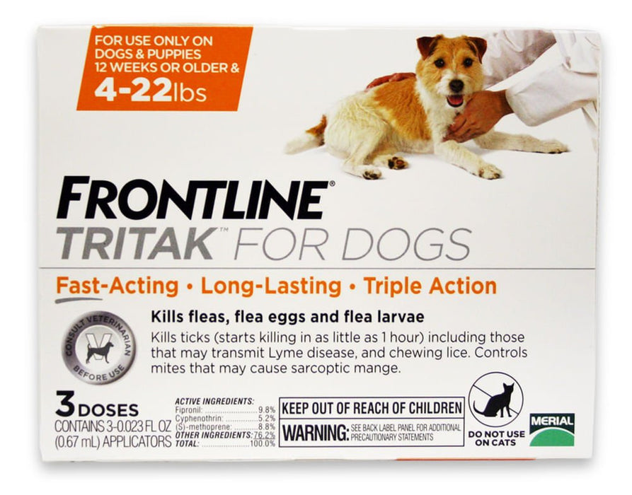 Frontline Tritak Dog/Puppy, 3 Month - 004TRTK-4-22 - 3 pk (3 Month Supply) - 4 - 22 lbs - 1