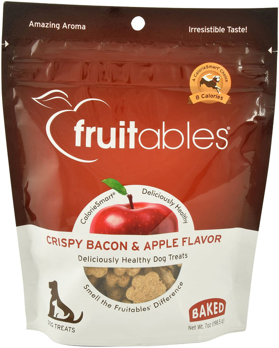 Fruitables Calorie Smart Crunchy Dog Treats, 7 oz - VETAK - Bacon/Apple - 1