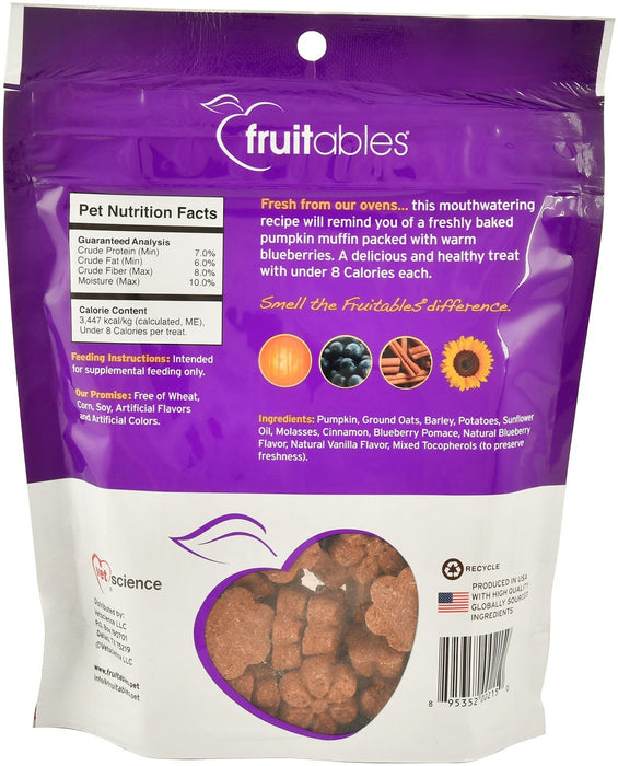 Fruitables Calorie Smart Crunchy Dog Treats, 7 oz - VETF9 - Pumpkin/Blueberry - 6