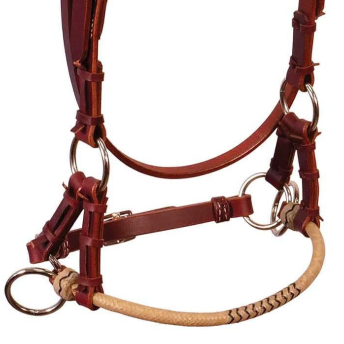 Buffalo Leather Fully Adjustable Rawhide Side Pull Headstall