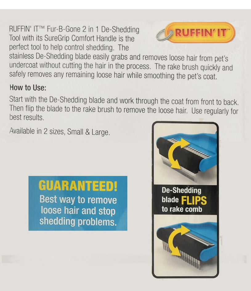 Fur-B-Gone 2-in-1 De-Shedding Tool for Pets — Jeffers