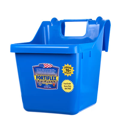 Fortiflex Hanging Horse Bucket Feeder, 16 Quart - Blue  