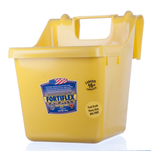 Fortiflex Hook Over Fence Feeder, 16 qt - Mellow Yellow  