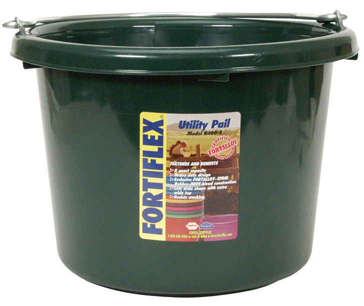 Fortiflex 8 Quart Pail, Colors - Dark Green  