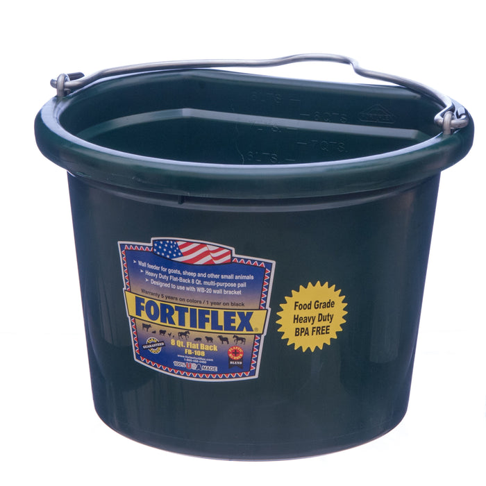 Fortiflex 2 Gallon Flatback Bucket - Hunter Green  