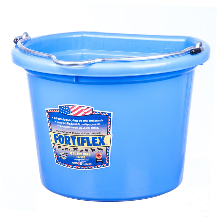 Fortiflex 2 Gallon Flatback Bucket - Sky Blue  