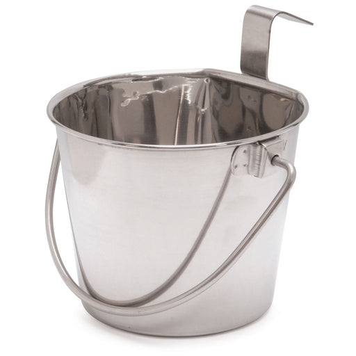 Stainless Steel Flat-Sided Pails - 1 Quart SS Flat Sided Pail, (1 hook)  