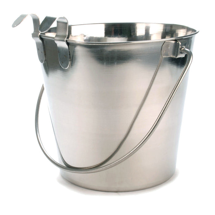 Stainless Steel Flat-Sided Pails - 2 Quart SS Flat Sided Pail, (1 hook)  