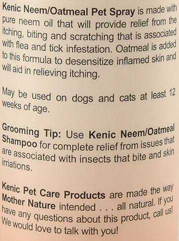 Kenic Neem/Oatmeal Anti-Itch Spray - Neem Oatmeal Anti-Itch Spray, 17 oz  