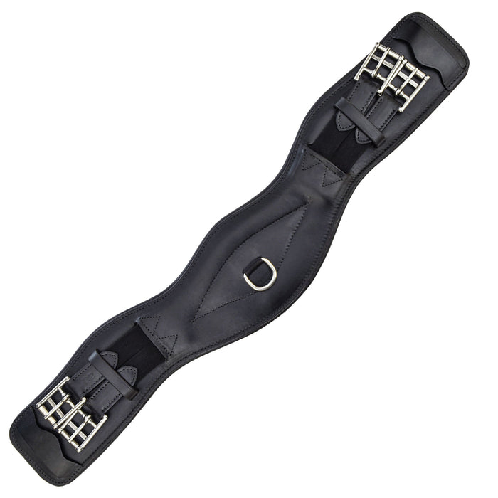 Jeffers Uniquely English Contoured Dressage Girth, Black - 22 in  