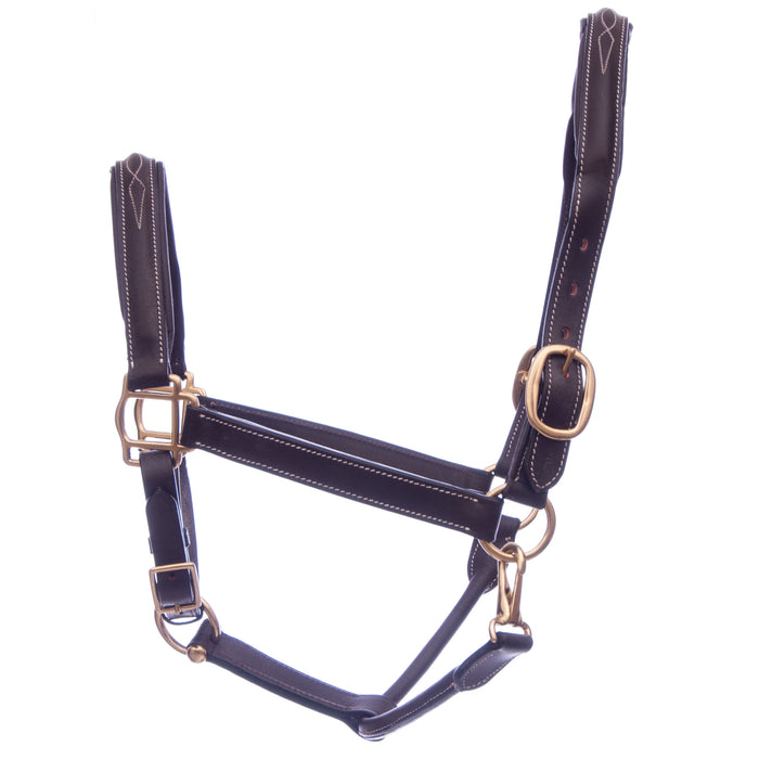 Uniquely English Fancy Stitched Leather Horse Halter - Oversized  