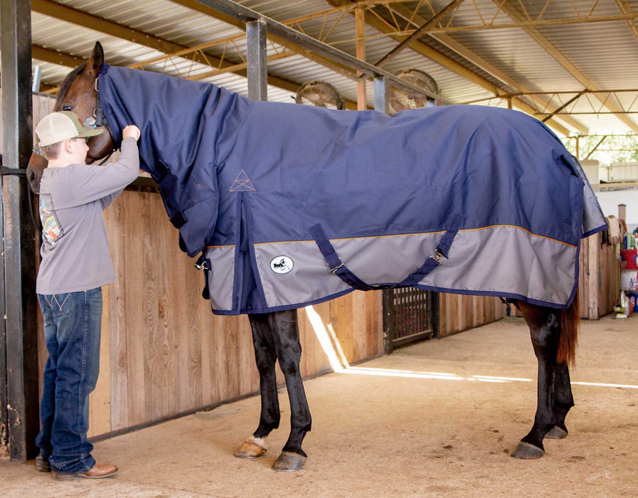 Jeffers Economy Plus Combo Neck Medium Weight Horse Turnout Blanket - 81 in  