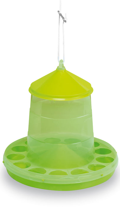 Plastic Hanging Chicken Feeder, 4 lbs - Lime Green  