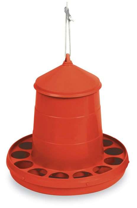 Plastic Hanging Chicken Feeder, 4 lbs - Red  