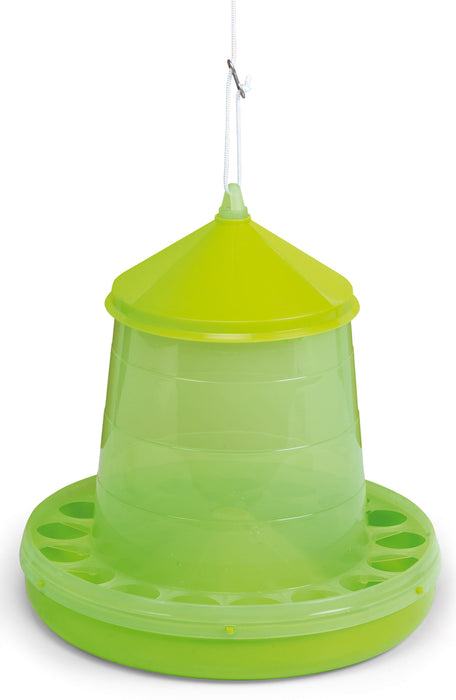 8 lb Plastic Hanging Chicken Feeder - Lime Green  