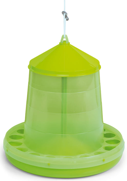 Plastic Hanging Poultry Feeder, 17 lb - Lime Green  