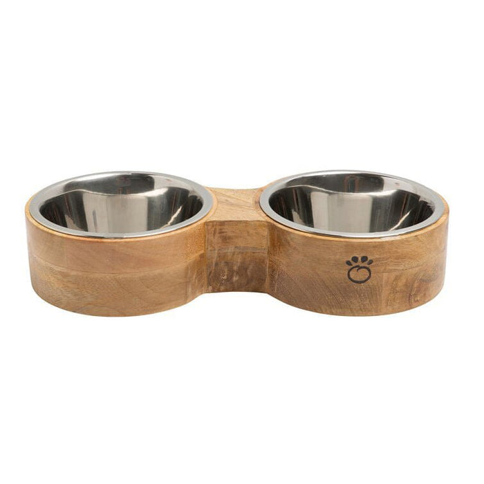 GF Pet Double Diner Wood & Metal Feeder - Jeffers - Animal & Pet Supplies > Pet Bowls, Feeders & Waterers