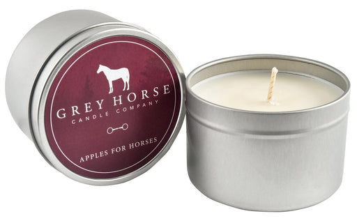 8 oz Grey Horse Candle Tin - Apples for Horses - Grey Horse Candle Tin  