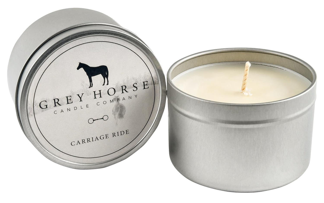 8 oz Grey Horse Candle Tin - Carriage Ride - Grey Horse Candle Tin  