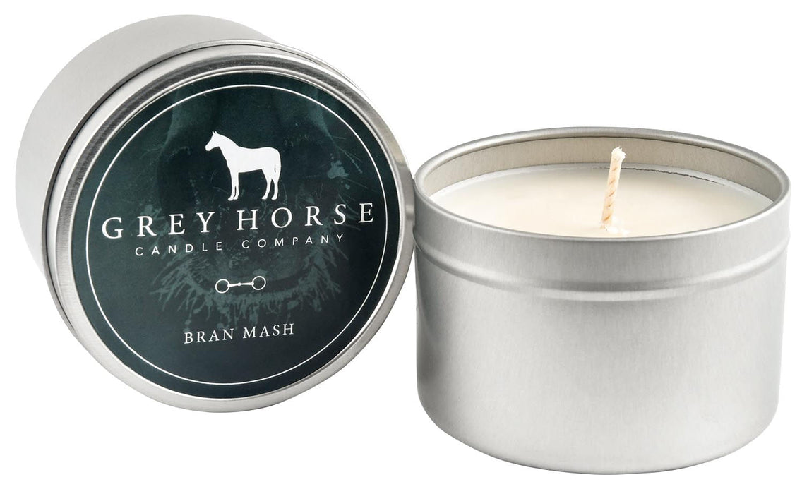 8 oz Grey Horse Candle Tin - Bran Mash - Grey Horse Candle Tin  