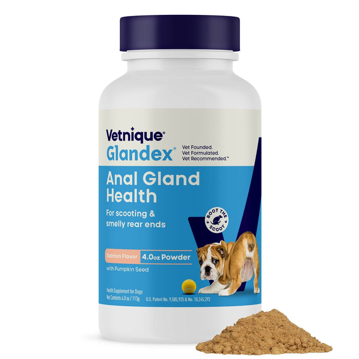 Glandex Anal Gland Health Powder for Dogs - VQLAY - Salmon Powder - 4 oz - 16