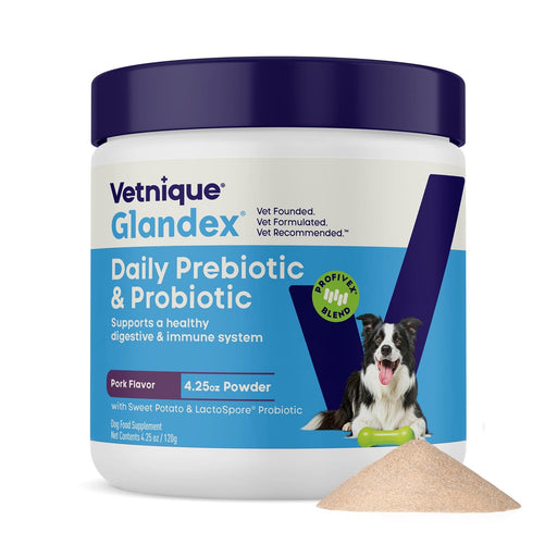 Glandex Daily Prebiotic & Probiotic Powder for Dogs, Pork Flavor - VQLAT - Pork - 4.25 oz - 1