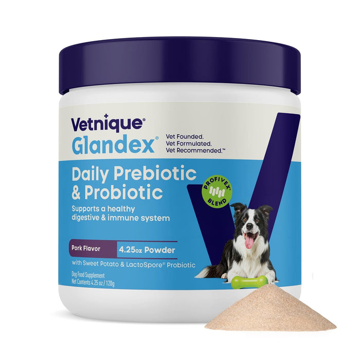 Glandex Daily Prebiotic & Probiotic Powder for Dogs, Pork Flavor - VQLAT - Pork - 4.25 oz - 1