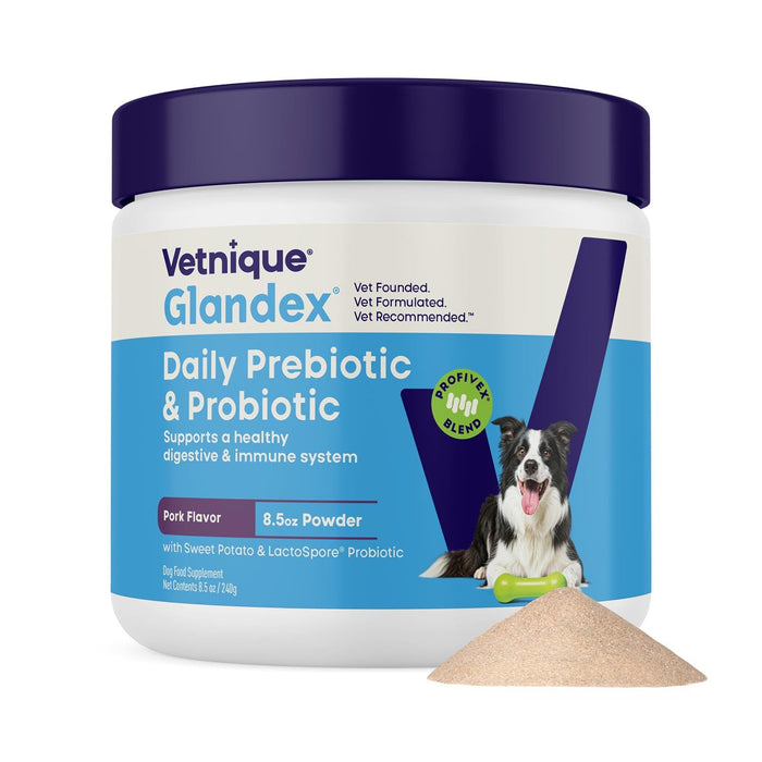 Glandex Daily Prebiotic & Probiotic Powder for Dogs, Pork Flavor - VQLAU - Pork - 8.5 oz - 3
