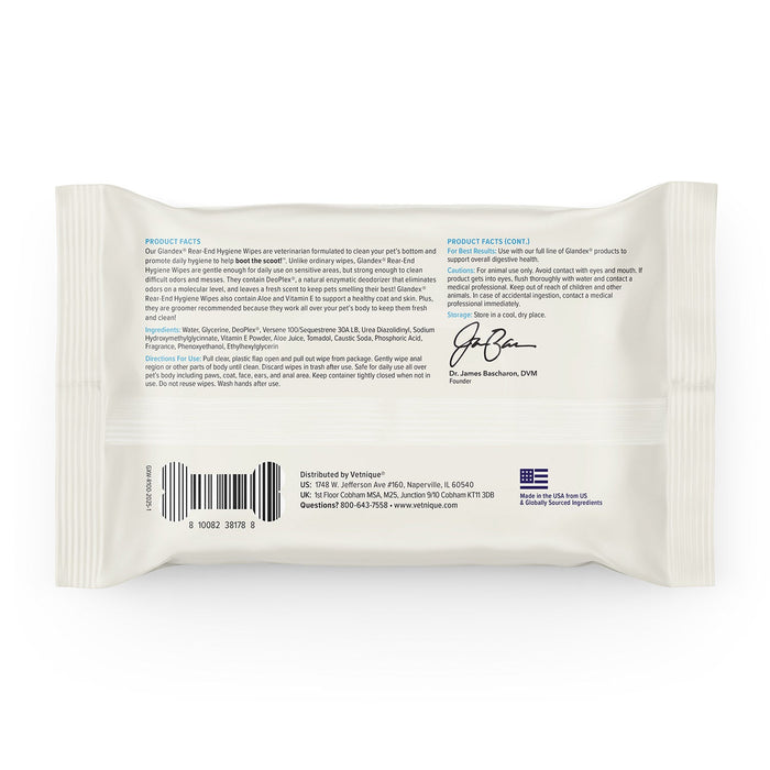 Glandex Rear-End Hygiene Wipes for Dogs and Cats, Fresh Scent - VQLBD - Fresh - 100 - 3