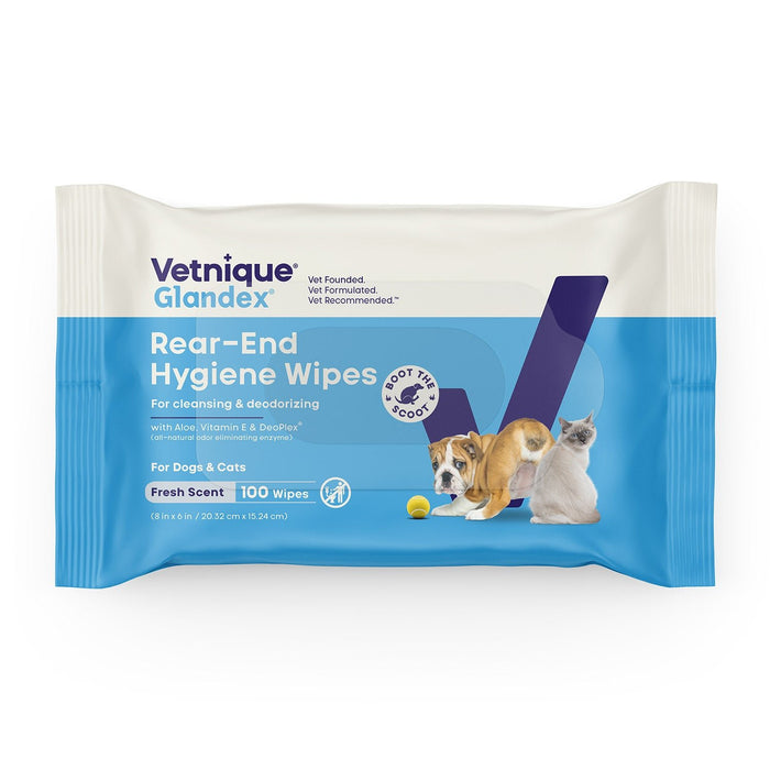 Glandex Rear-End Hygiene Wipes for Dogs and Cats, Fresh Scent - VQLBD - Fresh - 100 - 2