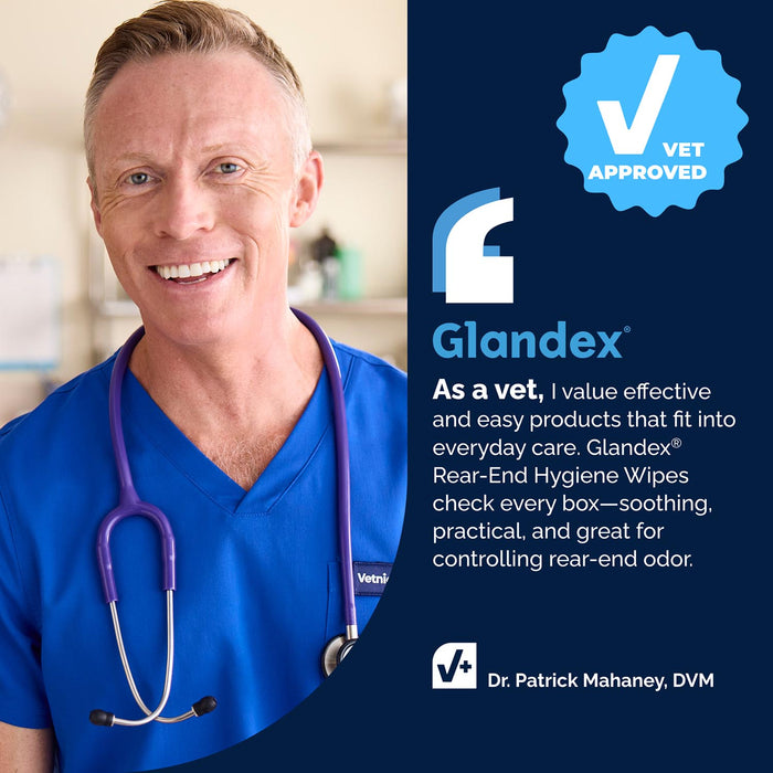 Glandex Rear-End Hygiene Wipes for Dogs and Cats, Fresh Scent - VQLBD - Fresh - 100 - 8