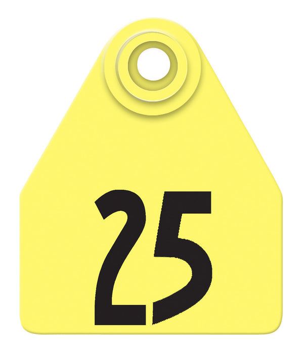 Allflex Global Numbered Ear Tags (Medium), 25 count - Yellow 76-100 