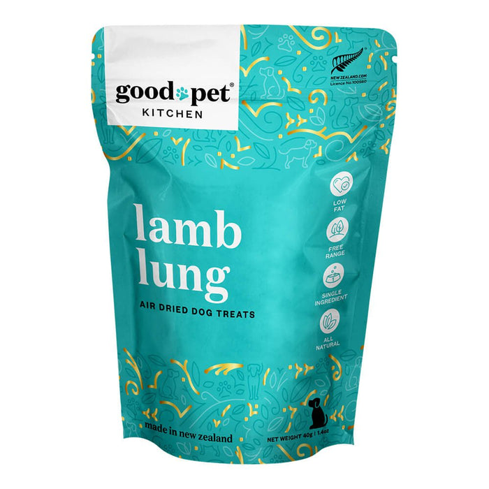 Good Pet Kitchen Air Dried Grain Free Natural Dog Treats - 031GPK-DAD040LL - Lamb Lung - 1.4 oz - 7