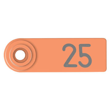 25 Numbered Allflex Sheep/Goat Ear Tags - Orange 101-125 