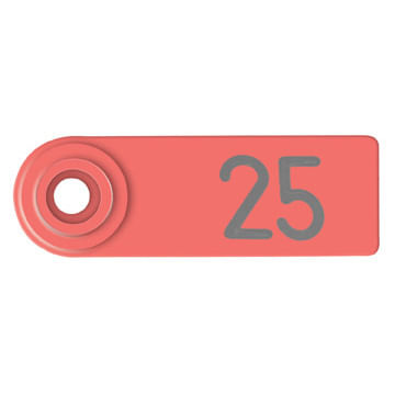 25 Numbered Allflex Sheep/Goat Ear Tags - Red 26-50 