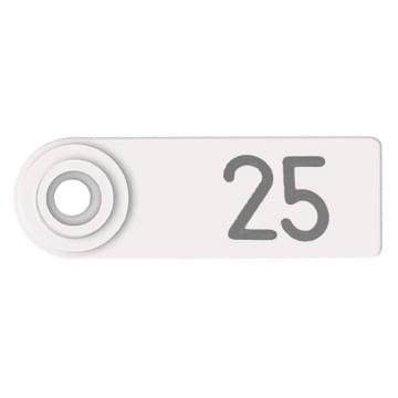 25 Numbered Allflex Sheep/Goat Ear Tags - White 126-150 