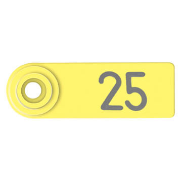 25 Numbered Allflex Sheep/Goat Ear Tags - Yellow 51-75 