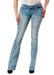 Grace in LA 3D Steer Head Mid Rise Bootcut Jeans - Jeffers - Women > Women's Clothing > Women's Jeans, Pants, Shorts