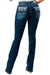 Grace in LA Aztec Embroidered Mid Rise Bootcut Jeans - Jeffers - Women > Women's Clothing > Women's Jeans, Pants, Shorts