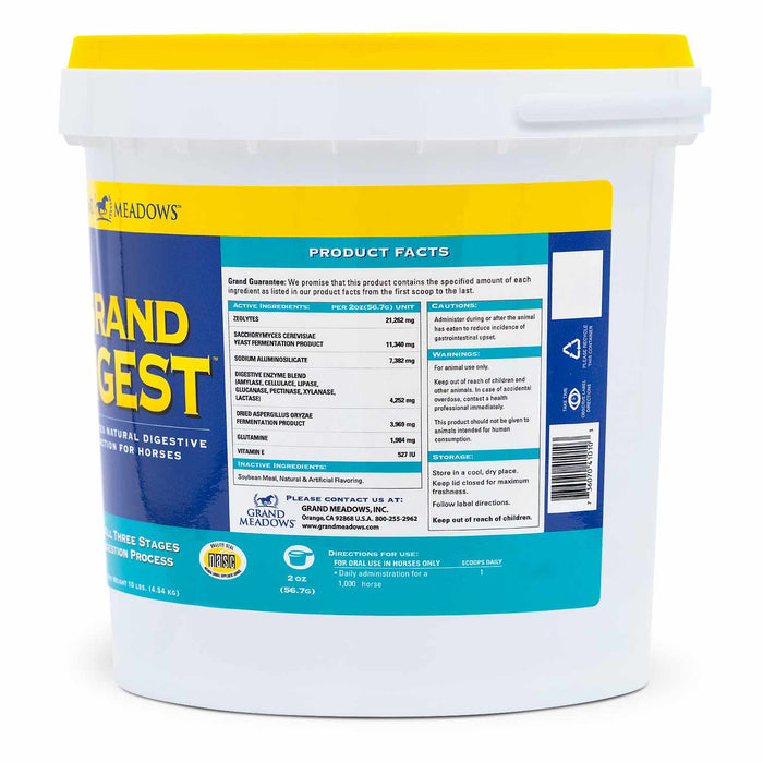 Grand Digest Gut Supplement for Horses - 2CFT - 10 lb - 6