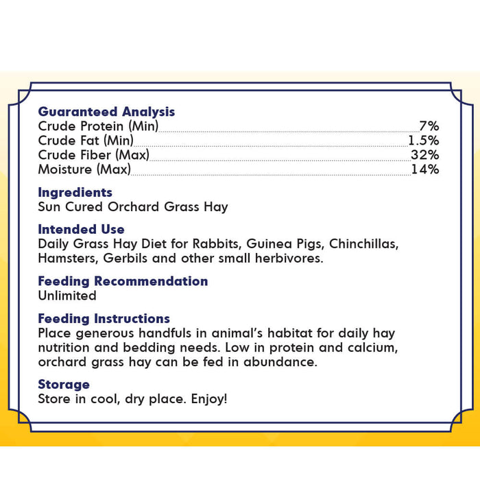 Grandpa's Best Orchard Grass Bale - 010BEST-000626 - Green - 10 lbs - Alfalfa Hay - 5
