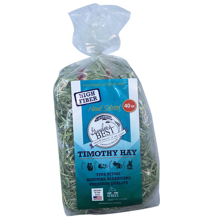 Grandpa’s Best Timothy Hay Loose or Bale – Premium High Fiber Small Pet Hay - 010BEST-06084 - 40 oz - Bale - Timothy - 4