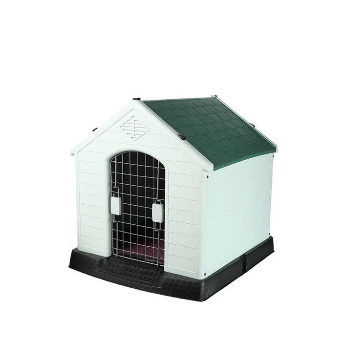 Green Shingle Roof Dog House - Jeffers - Dog Supplies > Dog Houses